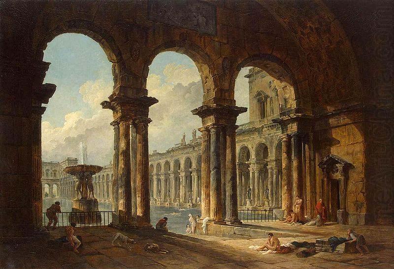 Ancient Ruins Used as Public Baths, Hubert Robert